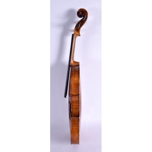 368 - A SINGLE PIECE BACK VIOLIN. 58 cm long  length of back 36 cm.