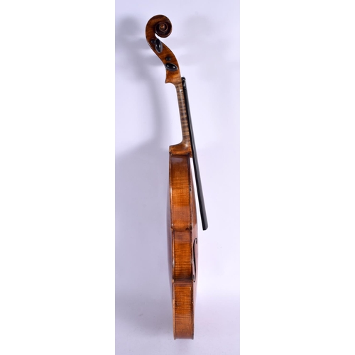 368 - A SINGLE PIECE BACK VIOLIN. 58 cm long  length of back 36 cm.