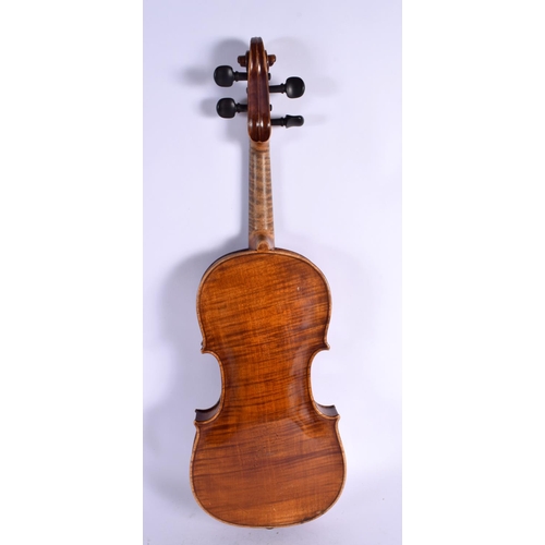 368 - A SINGLE PIECE BACK VIOLIN. 58 cm long  length of back 36 cm.