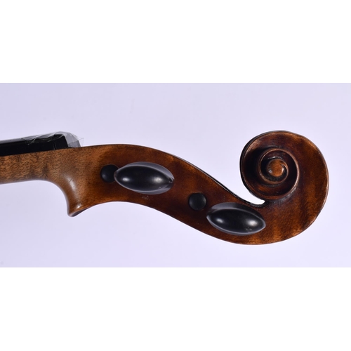 368 - A SINGLE PIECE BACK VIOLIN. 58 cm long  length of back 36 cm.