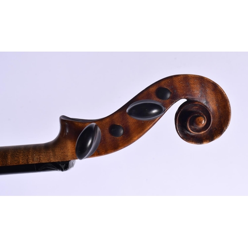 368 - A SINGLE PIECE BACK VIOLIN. 58 cm long  length of back 36 cm.