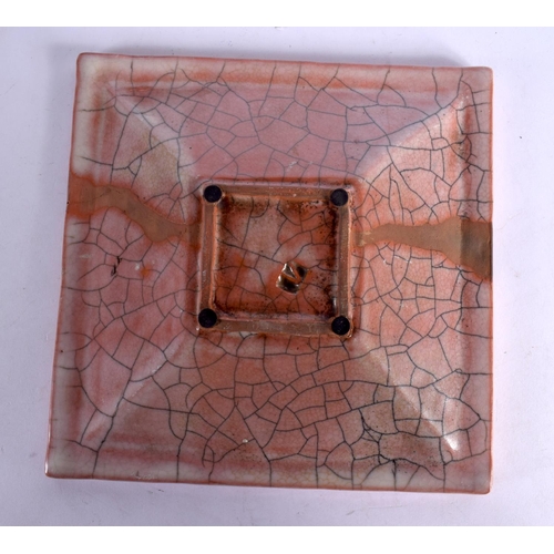 374 - A 1990S STUDIO POTTERY BOWL together with a similar ge type stoneware dish. Largest 22 cm wide. (2)