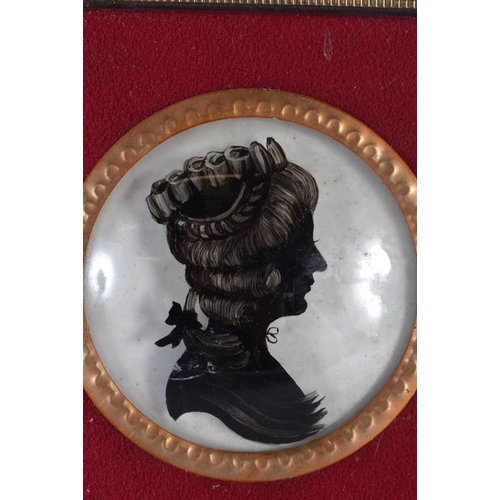 376 - A REVERSE PAINTED SILHOUETTE by H C Bassett  together with a Stevengraph with original label. Larges... 