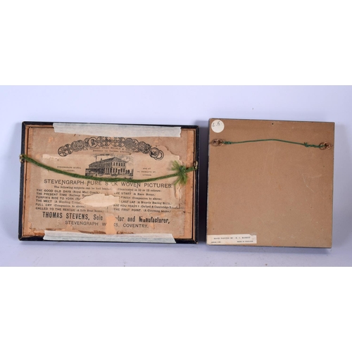 376 - A REVERSE PAINTED SILHOUETTE by H C Bassett  together with a Stevengraph with original label. Larges... 