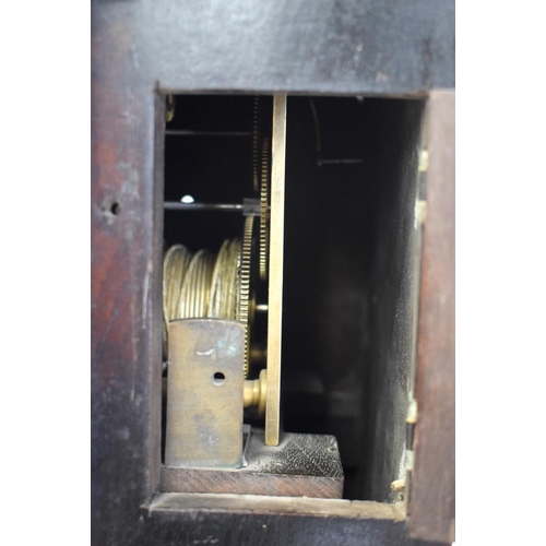 389 - A RARE GEORGE III ENGRAVED BRASS DIAL TRUNK DRIVEN CLOCK by William Hand of London  with cast bezel ... 