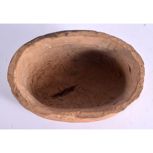394 - AN UNUSUAL 19TH CENTURY EUROPEAN GRAND TOUR TERRACOTTA COVER After the Antiquity. 17 cm x 11 cm.