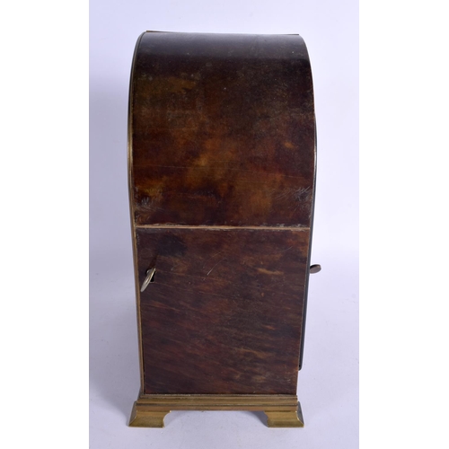 416 - A 19TH CENTURY EUROPEAN TORTOISESHELL MOUNTED BRACKET CLOCK with gilt metal dial. 28 cm x 18 cm.