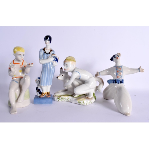 107 - A COLLECTION OF FIFTEEN UKRAINIAN PORCELAIN FIGURES in various forms and sizes. Largest 25 cm high. ... 