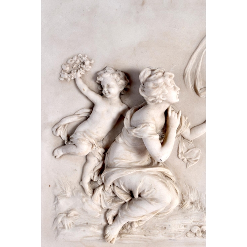 113 - A CONTEMPORARY RECONSTITUTED MARBLE PANEL. 32 cm x 22 cm.