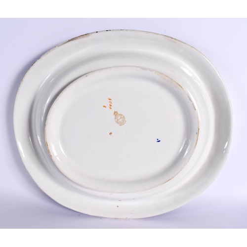 126 - 19th century Swansea pair of pottery plates with blue chinoiserie style decoration, impressed Swanse... 