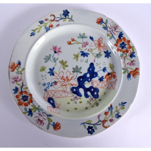 126 - 19th century Swansea pair of pottery plates with blue chinoiserie style decoration, impressed Swanse... 