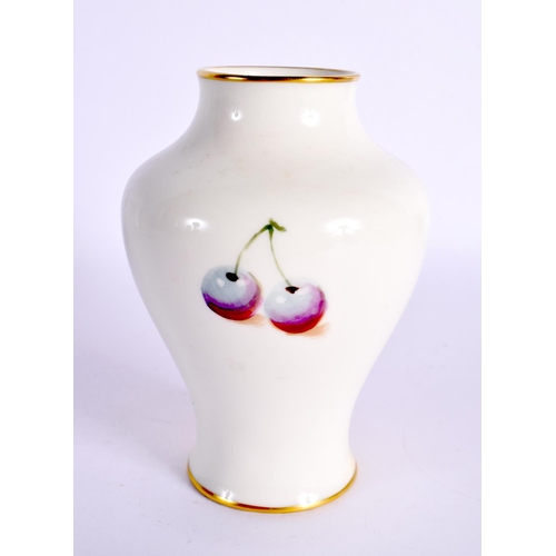 148 - Royal Worcester amphora vase shape 2491/4,  painted with fruit by Roberts, signed, black mark. 10.5c... 