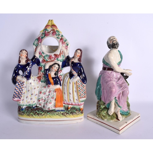 184 - 18th and 19th century group of six Staffordshire figures. 29cm High (6)