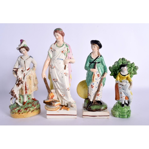 184 - 18th and 19th century group of six Staffordshire figures. 29cm High (6)