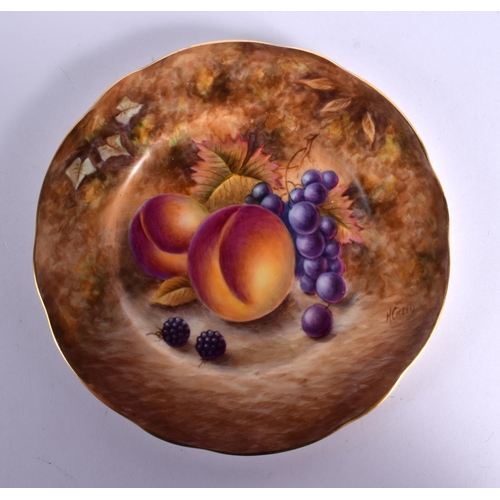 193 - Ex-Royal Worcester artist shaped porcelain plate painted with fruit by Nigel Creed, signed N. Creed.... 