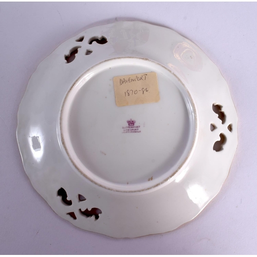 211 - 19th century Davenport plate painted with Bolton Abbey Yorkshire, with pink, white jewelled and gilt... 