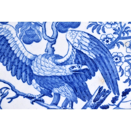 24 - A LARGE EARLY 19TH CENTURY ENGLISH STAFFORDSHIRE RECTANGULAR PLATTER decorated with two vultures. 46... 