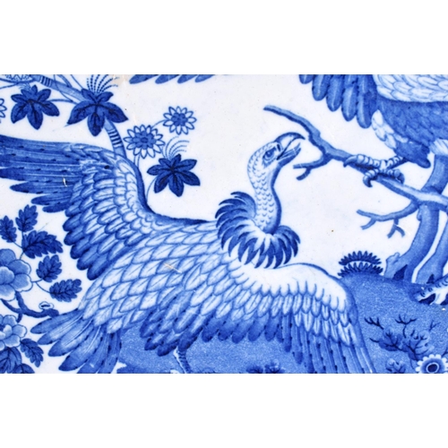 24 - A LARGE EARLY 19TH CENTURY ENGLISH STAFFORDSHIRE RECTANGULAR PLATTER decorated with two vultures. 46... 