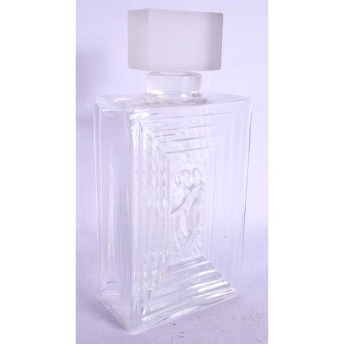 247 - A LARGE FRENCH LALIQUE GLASS SCENT BOTTLE. 21 cm x 8 cm.