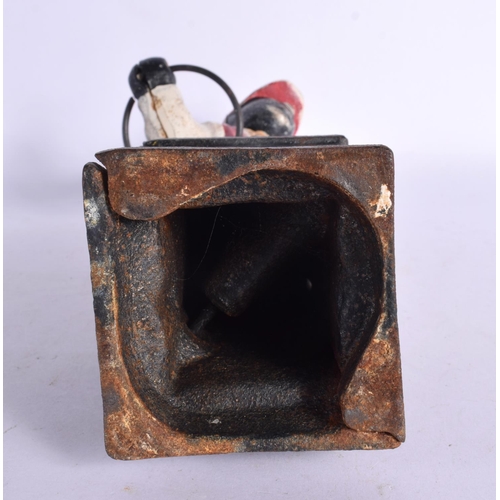 296 - A CONTEMPORARY COLD PAINTED IRON JOCKEY DOOR STOP. 30 cm high.