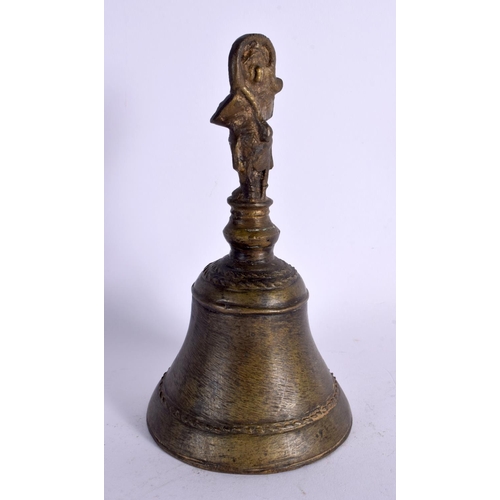 301 - A 19TH CENTURY INDIAN BRONZE BUDDHISTIC MONKEY BELL. 20 cm high.