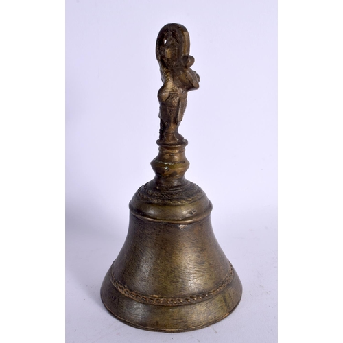 301 - A 19TH CENTURY INDIAN BRONZE BUDDHISTIC MONKEY BELL. 20 cm high.