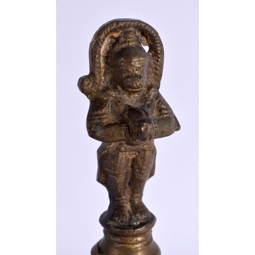 301 - A 19TH CENTURY INDIAN BRONZE BUDDHISTIC MONKEY BELL. 20 cm high.