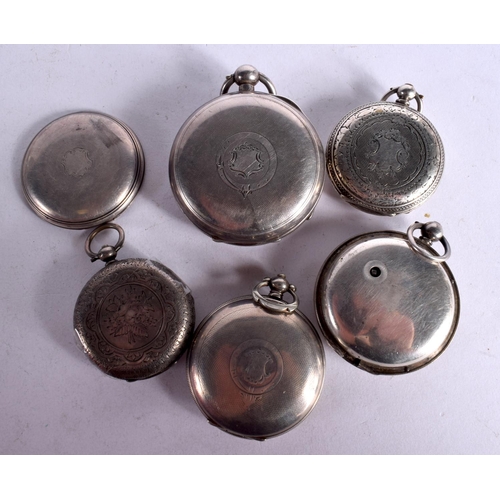 1080 - FIVE SILVER POCKET WATCHES  Hallmarked London 1852, Birmingham 1912, Stamped Argentine Silver and 80... 