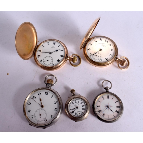 1083 - FIVE ASSORTED POCKET WATCHES.  Largest Dial 5cm (5)