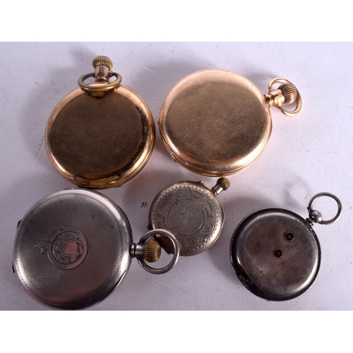 1083 - FIVE ASSORTED POCKET WATCHES.  Largest Dial 5cm (5)