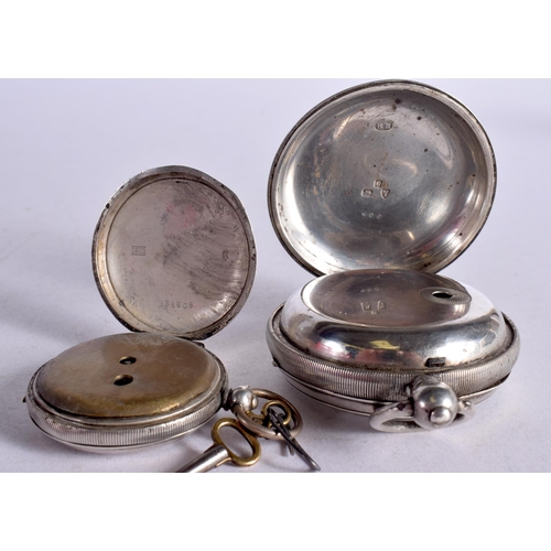 1086 - A LARGE CHESTER SILVER POCKET WATCH HALLMARKED 1890 TOGETHER WITH A WEST END WATCH COMPANY ARMY POCK... 