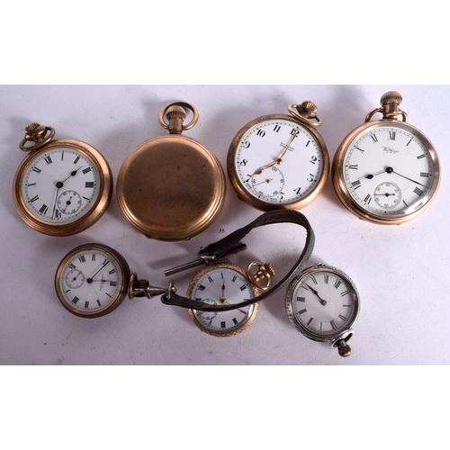 1087 - AN ASSORTMENT OF SEVEN POCKET WATCHES.  Largest dial 5.1cm (7)