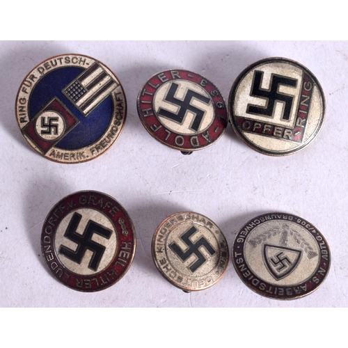 1097 - SIX GERMAN MILITARY BADGES.  Largest 2.6cm diameter (6)