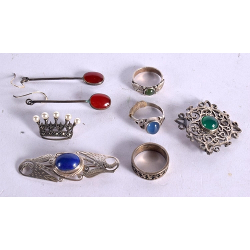 1248 - ASSORTED WHITE METAL JEWELLERY. (8)