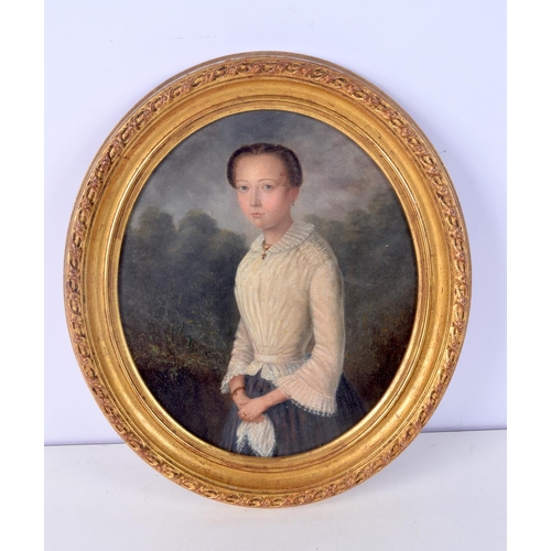 3874 - A 19th Century European School Framed oil on board of a female 30 x 25 cm.