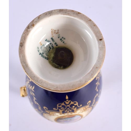 116 - Late 19th / early 20th century Coalport ewer with ivory and cobalt blue ground with raised gilding p... 