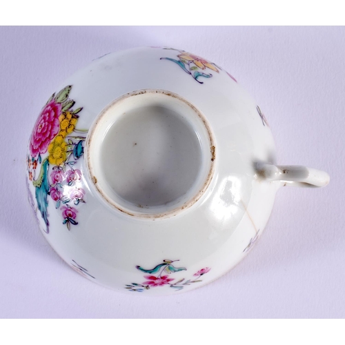 13 - A VERY RARE 18TH CENTURY CHINESE EXPORT FAMILLE ROSE TEACUP painted in London, possibly at the Giles... 