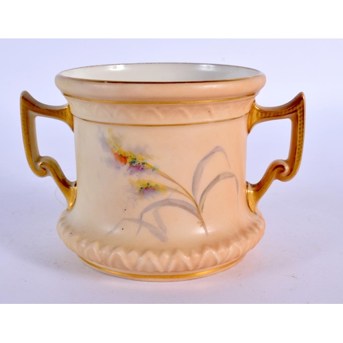 150 - Graingers Worcester two handled loving cup, shape G996, with two acanthus moulded borders painted wi... 