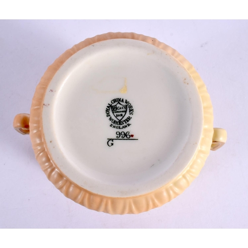 150 - Graingers Worcester two handled loving cup, shape G996, with two acanthus moulded borders painted wi... 