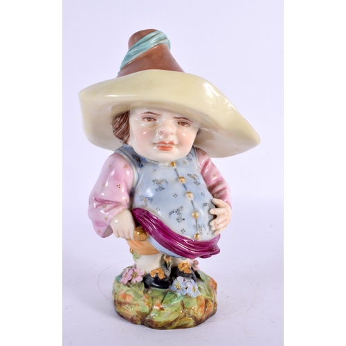 157 - Royal Worcester rare figure of a Mansion Dwarf standing wear a large hat and with a hand on his larg... 