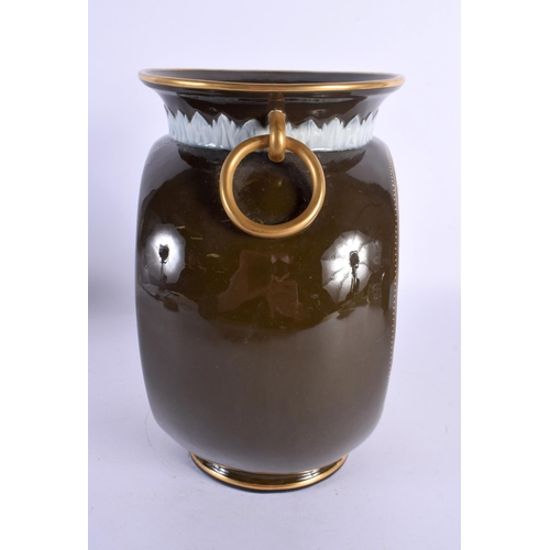 180 - 19th century George Jones pate sur pate vase by Frederick Schenck, signed,  decorated with a semi-cl... 