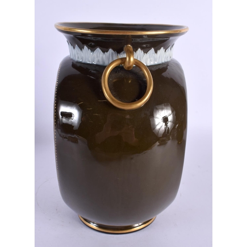 180 - 19th century George Jones pate sur pate vase by Frederick Schenck, signed,  decorated with a semi-cl... 