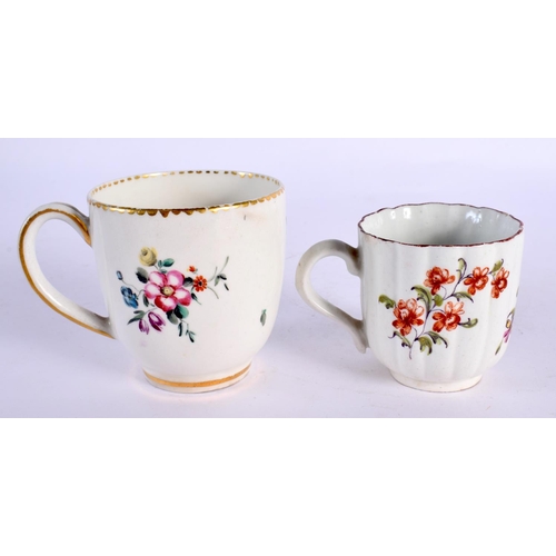 186 - 18th century Derby fluted coffee cup with wishbone handle painted by the Cotton Stem painter and a C... 