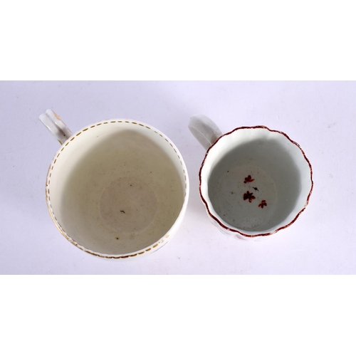 186 - 18th century Derby fluted coffee cup with wishbone handle painted by the Cotton Stem painter and a C... 