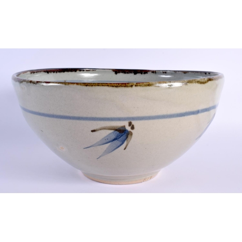 20 - A STYLISH LARGE STUDIO POTTERY STONEWARE BOWL in the manner of David Leach. 26 cm x 14 cm.