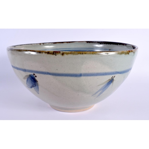 20 - A STYLISH LARGE STUDIO POTTERY STONEWARE BOWL in the manner of David Leach. 26 cm x 14 cm.