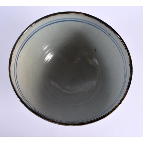 20 - A STYLISH LARGE STUDIO POTTERY STONEWARE BOWL in the manner of David Leach. 26 cm x 14 cm.