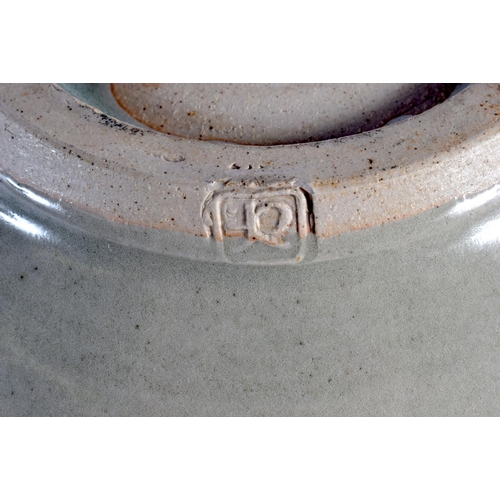 20 - A STYLISH LARGE STUDIO POTTERY STONEWARE BOWL in the manner of David Leach. 26 cm x 14 cm.