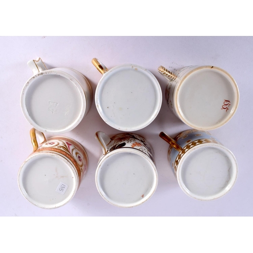 204 - 19th century six English porcelain coffee cans. 6cm High