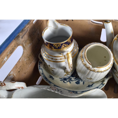 241 - 18th and early 19th century English porcelain, including Worcester, Caughley etc.